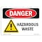 Signmission OSHA Danger Sign, 7" Height, 10" Width, Rigid Plastic, Hazardous Waste, Landscape, L-1319 OS-DS-P-710-L-1319 - alternate 1
